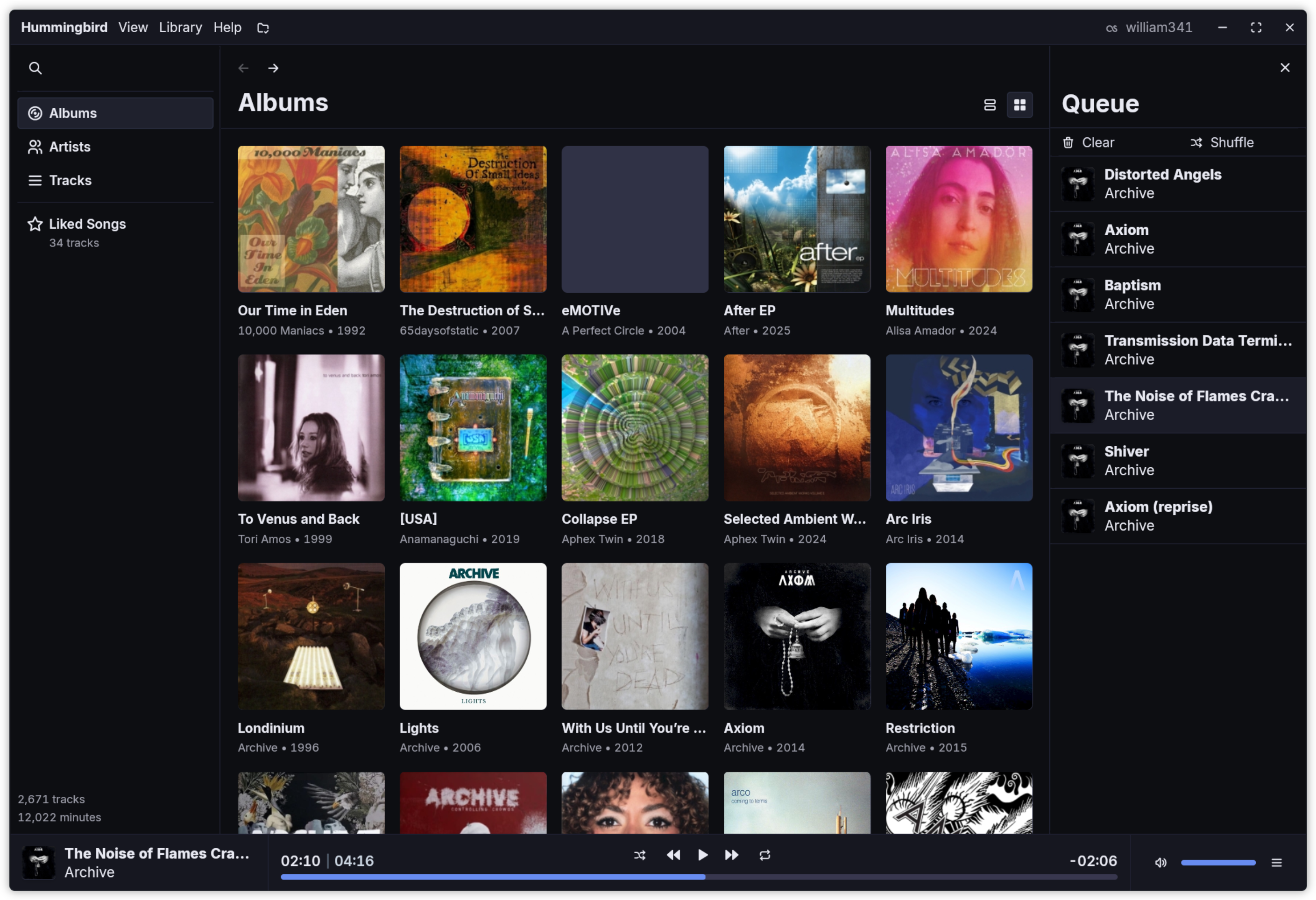 Picture of the new Grid View mode in Hummingbird