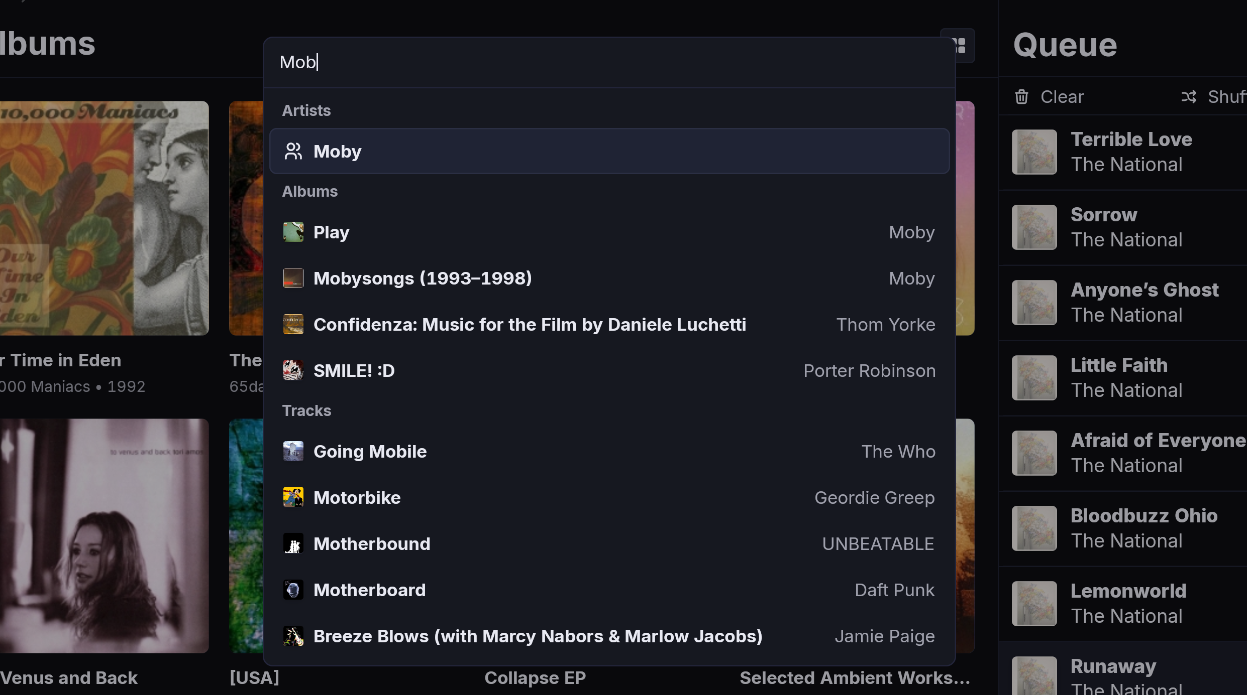 List of tracks, albums and artists matching "Mob"