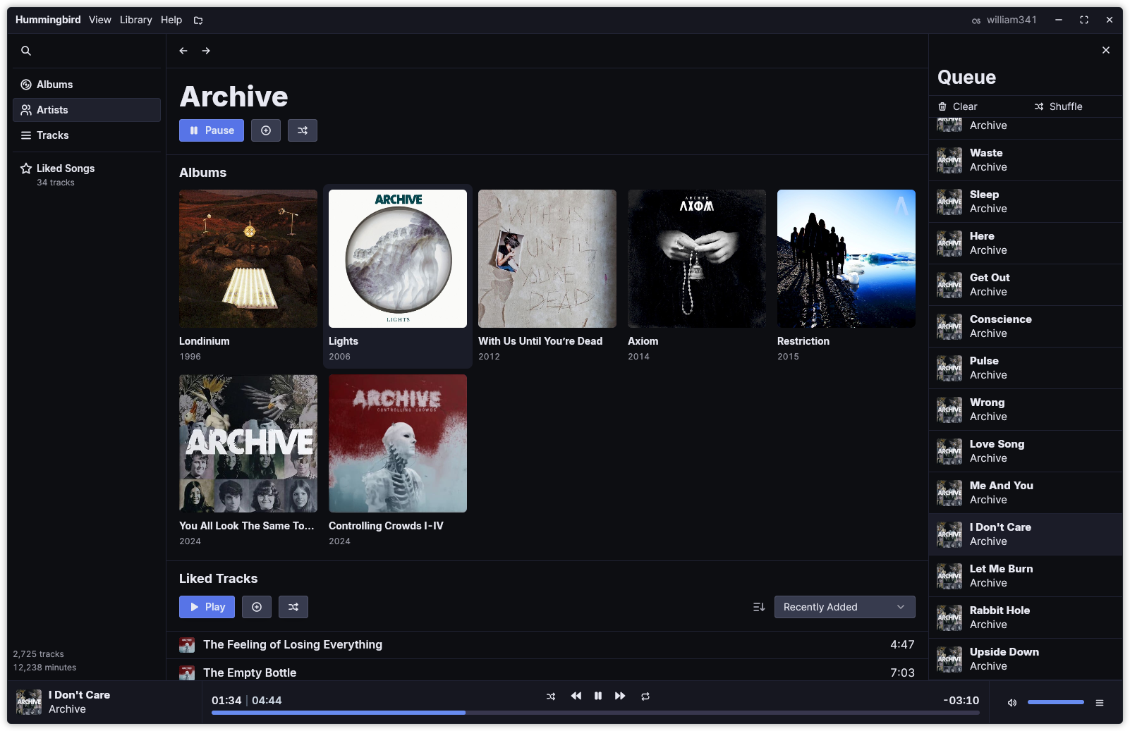 Screenshot of the Hummingbird desktop application